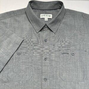 Orvis Men's Gray Short-Sleeve Button-Up Shirt